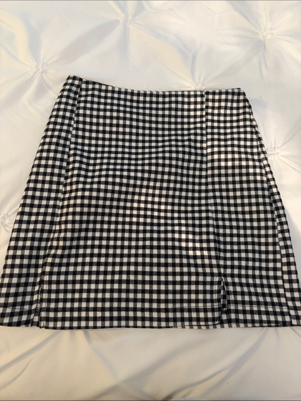 love on a hanger Black and White Gingham Mini Skirt